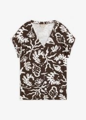 T-shirt z czystej bawełny organicznej. Brązowe t-shirty bonprix, bez wzorów, z bawełny, bez kołnierzyka, bez ramiączek. Za 52.99 zł.