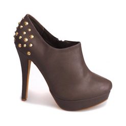 Eleganckie Botki Na Szpilce 8860P Khaki. Brązowe botki ButyModne, bez wzorów, bez obcasa, na koturnie, bez zapięcia. Za 77.99 zł.