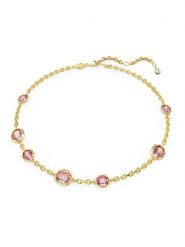 Swarovski Pozłacany naszyjnik z elementami ozdobnymi - dł. 34 cm rozmiar: onesize. Różowe naszyjniki SWAROVSKI, z cyrkonią, metalowe. Za 364.62 zł.