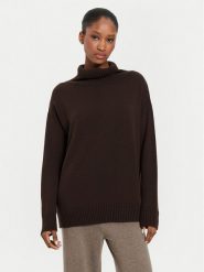 Max Mara Leisure Golf Superbo 2426366148 Brązowy Relaxed Fit. Brązowe golfy Max Mara Leisure, s, bez wzorów, z wełny, bez ramiączek. Za 839.99 zł.
