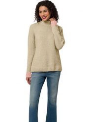 Heine Sweter w kolorze beżowym rozmiar: 44. Brązowe swetry Heine, bez wzorów, bez ramiączek. Za 82.83 zł.