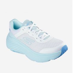 Sneakersy damskie Skechers Max Cushioning. Niebieskie obuwie sportowe Skechers, bez zapięcia. Za 199.99 zł.