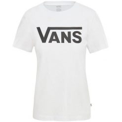 Koszulka sportowa damska Vans Flying V Crew. Białe koszulki sportowe Vans, bez wzorów, z bawełny, bez ramiączek, trekkingowe. Za 224.00 zł.