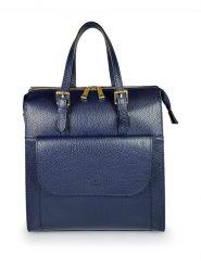 ORE10 Skórzany plecak "Pa" w kolorze granatowym - 27 x 31 x 13 cm rozmiar: onesize. Niebieskie plecaki ORE10, bez wzorów, z materiału. Za 395.45 zł.