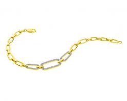 Bransoletka z żółtego złota z brylantami - 18 cm - 0,65 ct - próba 585. Żółte bransoletki Apart, z brylantem, złote. Za 12,590.00 zł.
