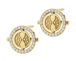 Kolczyki srebrne z cyrkoniami - Harry Potter, zmieniacz czasu, Warner Bros. Discovery. Szare kolczyki Apart, z cyrkonią, pozłacane. Za 249.00 zł.