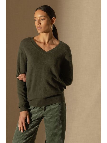 Perfect Cashmere Kaszmirowy sweter "Kalie" w kolorze khaki rozmiar: XL. Brązowe swetry Perfect Cashmere, xl, bez wzorów, z kaszmiru, bez ramiączek. Za 409.95 zł.