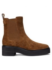 LAUREN RALPH LAUREN Sztyblety 802951237001 Brązowy. Brązowe botki Lauren Ralph Lauren, bez wzorów, ze skóry, bez obcasa, na płaskiej podeszwie, bez zapięcia. Za 939.99 zł.