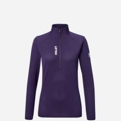 Bluza damska trekkingowa lekka MILLET Parmelan Light Fleece Po W. Fioletowe bluzy Millet, s, bez wzorów, z materiału, bez kaptura. Za 179.00 zł.