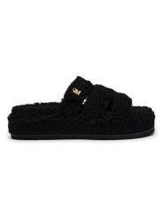 Steve Madden Klapki w kolorze czarnym rozmiar: 40. Czarne klapki Steve Madden, bez wzorów, z otwartym noskiem, bez obcasa. Za 240.99 zł.