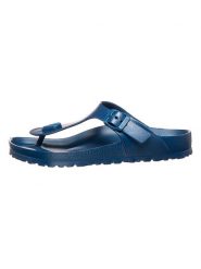 Birkenstock Japonki "Gizeh" w kolorze niebieskim rozmiar: 39. Niebieskie klapki Birkenstock, bez wzorów, z otwartym noskiem, bez obcasa. Za 122.38 zł.