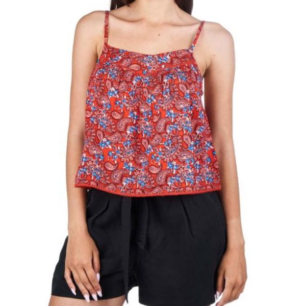 Bluzka sportowa damska SuperDry Vintage Embellished Top. Czerwone koszulki sportowe Superdry, bez wzorów, z wiskozy, bez ramiączek. W wyprzedaży za 96.00 zł.