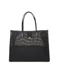 Tommy Hilfiger Torebka Th City Summer Tote Woven AW0AW17640 Czarny. Czarne shopper TOMMY HILFIGER, bez wzorów, ze skóry, bez dodatków. Za 699.99 zł.