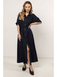 Awama Sukienka w kolorze granatowym rozmiar: S. Niebieskie sukienki Awama, na co dzień, s, bez wzorów, bez kołnierzyka, bez ramiączek, maxi, proste. Za 222.99 zł.