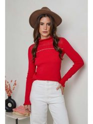 Soft Cashmere Sweter w kolorze czerwonym rozmiar: 34/36. Czerwone swetry Soft Cashmere, bez wzorów, z kaszmiru, bez ramiączek. Za 79.21 zł.
