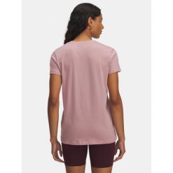 Koszulka Under Armour Woven Label Heavyweight. Czerwone bluzki Under Armour, bez wzorów, sportowe, bez kołnierzyka, bez ramiączek. Za 99.99 zł.