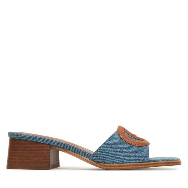 Klapki Guess. Niebieskie klapki Guess, z aplikacjami, bez obcasa. Za 499.99 zł.