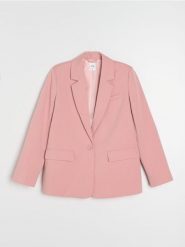 Marynarka z domieszką wiskozy - różowy. Czerwone marynarki i żakiety Sinsay, l, bez wzorów, z wiskozy. Za 79.99 zł.