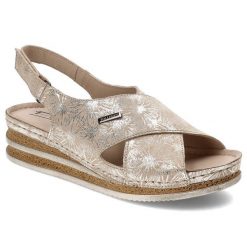 Beżowe Sandały Pollonus Skórzane Buty. Brązowe sandały Pollonus, bez wzorów, ze skóry, bez obcasa, na koturnie, bez zapięcia. Za 224.99 zł.