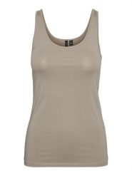 Vero Moda Top w kolorze beżowym rozmiar: S. Brązowe topy Vero Moda, s, bez wzorów, z bawełny, bez kołnierzyka, bez ramiączek. Za 37.38 zł.