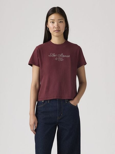 Levi's Koszulka w kolorze bordowym rozmiar: S. Czerwone bluzki Levi's®, s, bez wzorów, z bawełny, bez kołnierzyka, bez ramiączek. Za 86.95 zł.