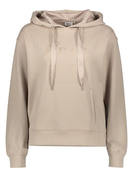 ONLY Bluza w kolorze beżowym rozmiar: L. Brązowe bluzy Only, l, bez wzorów, z materiału, z kapturem. Za 87.40 zł.