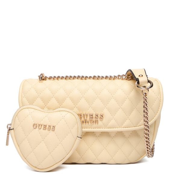 Torebka Guess. Żółte torebki klasyczne Guess, z aplikacjami, bez dodatków. Za 589.99 zł.