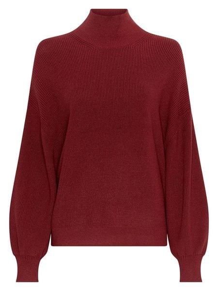 MOSS COPENHAGEN Sweter "Magnea" w kolorze bordowym rozmiar: XS/S. Czerwone swetry Moss Copenhagen, s, bez wzorów, ze splotem, bez ramiączek. Za 113.63 zł.