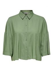 ONLY Bluzka w kolorze zielonym rozmiar: XS. Zielone bluzki Only, s, bez wzorów, z wiskozy, klasyczne, bez kołnierzyka, bez ramiączek. Za 61.89 zł.
