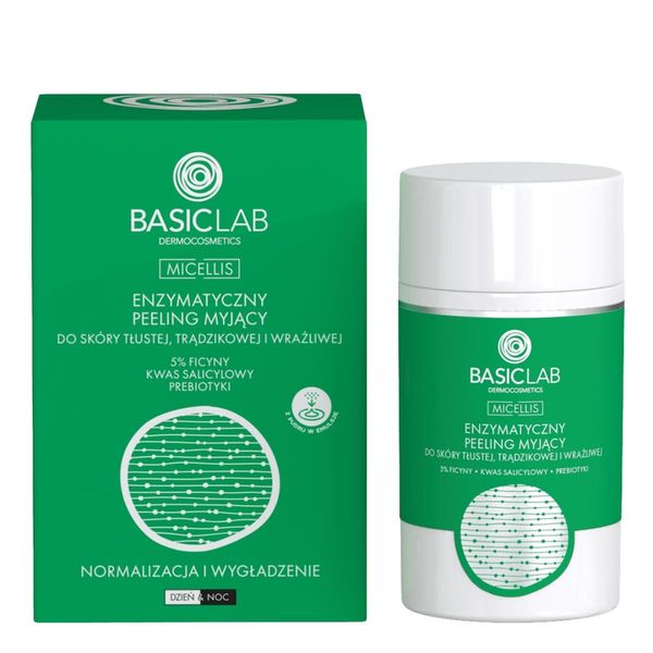 BasicLab Micellis - do skóry tłustej i wrażliwej Peeling do twarzy 35 g Damski. Oczyszczanie Basiclab. Za 107.94 zł.