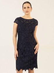APART Sukienka w kolorze granatowym rozmiar: 44. Niebieskie sukienki Apart, bez wzorów, bez kołnierzyka, bez ramiączek, mini. Za 484.31 zł.