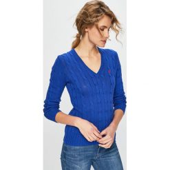 Polo Ralph Lauren - Sweter. Niebieskie swetry Polo Ralph Lauren, l, bez wzorów, z bawełny, bez ramiączek. W wyprzedaży za 379.90 zł.