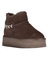 Geographical Norway Botki zimowe "Ofleche" w kolorze brązowym rozmiar: 40. Brązowe botki Geographical Norway, na zimę, bez wzorów, z futra, bez obcasa, bez zapięcia. Za 152.99 zł.