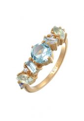 Elli PREMIUM Damski klasyk z topazem, kamieniem księżycowym i ametystem w pozłacanym srebrze próby 925 Sterling Silver Pierścionki 1 ct. Szare pierścionki Elli PREMIUM, z ametystem, pozłacane. Za 268.99 zł.