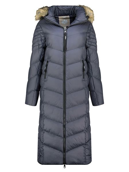 Geographical Norway Płaszcz zimowy "Capucine" w kolorze granatowym rozmiar: L. Niebieskie płaszcze Geographical Norway, na zimę, l, bez wzorów, z puchu, bez kaptura. Za 243.95 zł.