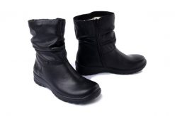 RIEKER TEX Z7193-00 black, botki damskie. Czarne botki Rieker, na zimę, bez wzorów, bez obcasa, na koturnie, bez zapięcia. Za 399.90 zł.
