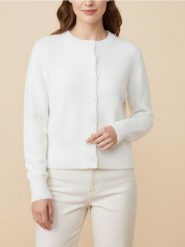 Kardigan z guzikami z domieszką wełny - biały. Białe kardigany Sinsay, l, bez wzorów, z wełny. Za 49.99 zł.