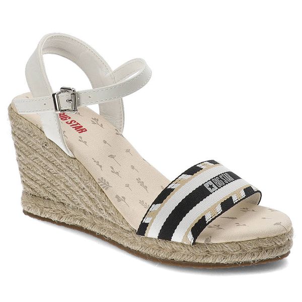 Białe Sandały Big Star Modne Espadryle Damskie. Białe sandały Big Star, bez wzorów, retro, bez obcasa, na koturnie, bez zapięcia. Za 139.00 zł.