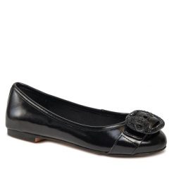 Baleriny Kurt Geiger. Czarne baleriny Kurt Geiger, bez wzorów, bez obcasa. Za 379.99 zł.