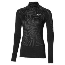 Termiczna koszulka damska Mizuno V. G4. Czarne bluzki Mizuno, bez wzorów, sportowe, bez kołnierzyka, bez ramiączek. W wyprzedaży za 270.50 zł.