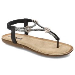 Czarne Sandały Artiker Stylowe Płaskie Obuwie Damskie. Czarne sandały Artiker, bez wzorów, eleganckie, bez obcasa, na płaskiej podeszwie, bez zapięcia. Za 129.00 zł.