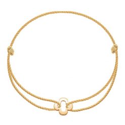 Bransoletka z ażurowa koniczyną ze złota próby 585 na grubym złotym sznurku premium. Żółte bransoletki Lilou, złote. Za 717.00 zł.