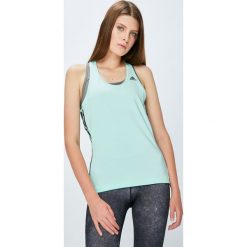Adidas Performance - Top Tank 3S. Zielone topy adidas Performance, m, bez wzorów, z dzianiny, bez kołnierzyka, bez ramiączek. W wyprzedaży za 89.90 zł.