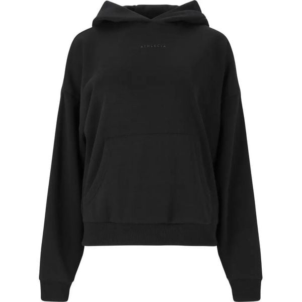 Bluza damska z kapturem Athlecia Ruthie. Czarne bluzy Athlecia, bez wzorów, z bawełny, z kapturem. Za 177.50 zł.