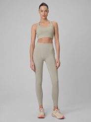 Legginsy fitness bezszwowe Push-up damskie. Brązowe legginsy 4f, l, bez wzorów, z dzianiny, z podwyższonym stanem, długie. Za 159.99 zł.