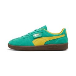 Trenerzy Puma Palermo. Zielone obuwie sportowe Puma, z zamszu, bez zapięcia, do piłki nożnej. Za 429.99 zł.