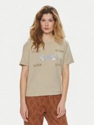 Replay T-Shirt W3072A.000.22658M Beżowy Regular Fit. Brązowe t-shirty Replay, l, bez wzorów, z bawełny, bez kołnierzyka, bez ramiączek. Za 139.99 zł.