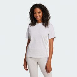 Koszulka Essentials 3-Stripes Cotton. Białe bluzki Adidas, l, bez wzorów, z bawełny, sportowe, bez kołnierzyka, bez ramiączek. Za 129.00 zł.