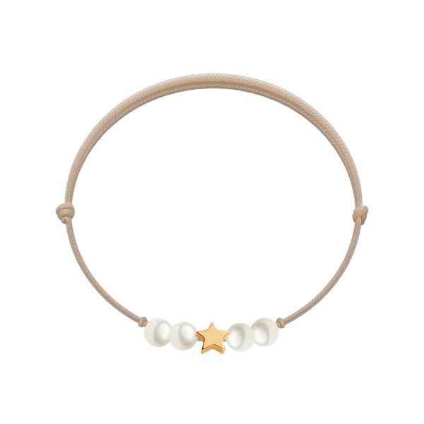 Bransoletka z gwiazdką Etincelle i perłami. Brązowe bransoletki Lilou, z perłą, pozłacane. Za 103.00 zł.