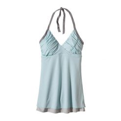 Koszulka bez rękawów damska Patagonia Layered Mesh Halter Top PLRB. Niebieskie topy Patagonia, l, bez wzorów, z meshu, bez kołnierzyka, bez ramiączek. Za 164.14 zł.
